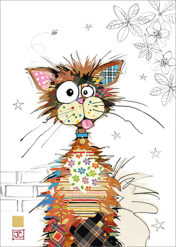 Bug Art - Cat Books Blank Card #BAH032