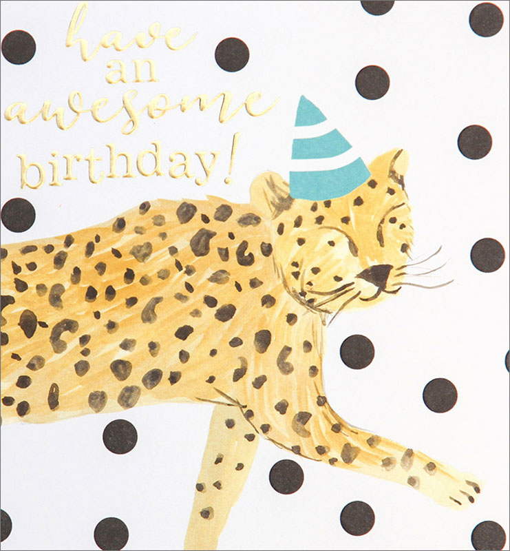 greeting card blank inside Leopard Happy Birthday note card Happy Birthday Card leopard happy birthday