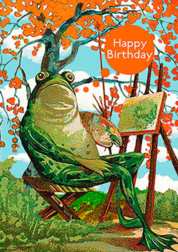 Madame Treacle - Frog Artist Birthday Card #MTHB251