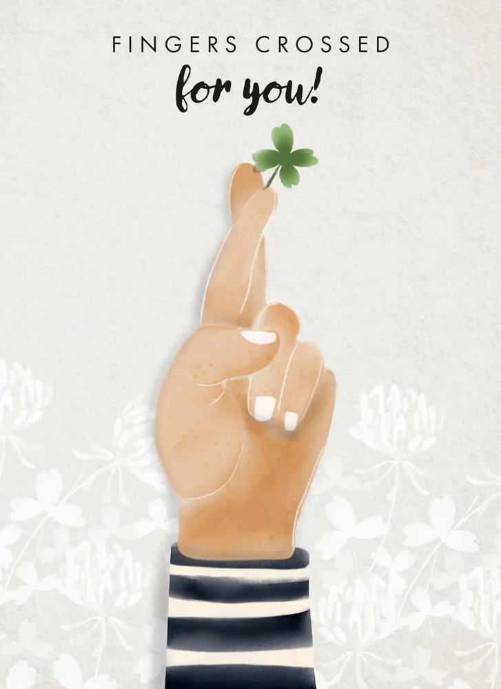 Museums & Galleries - Fingers Crossed Good Luck Card #OGLB372