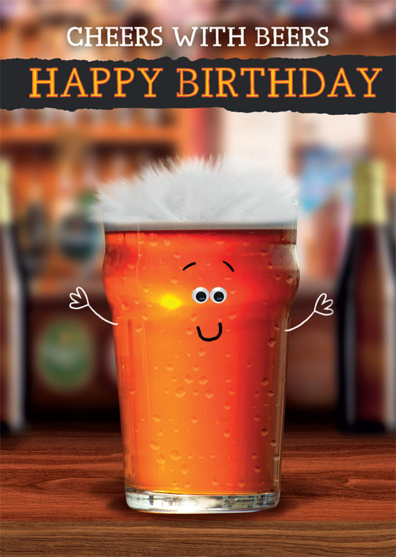Beer Birthday Cards Card Design Template