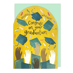 Hands with Hats Graduation Card 