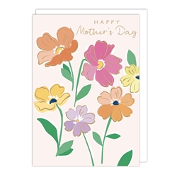 Pastel Flowers R Mothers Day Card 