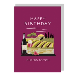 Vineyard Cheers Birthday Card 