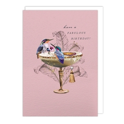 Bird Bath Birthday Card 