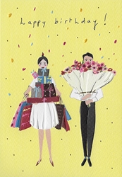 Couple with Gifts Birthday Card 