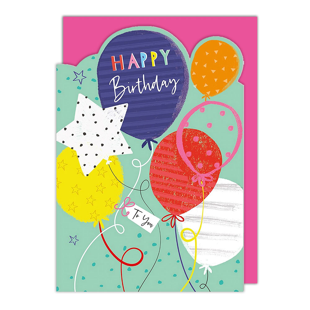 Laura Darrington Design - Balloons Birthday Card #AR027