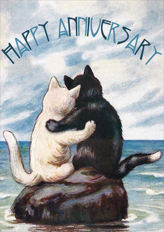 Madame Treacle - Cats / Moon - Anniversary Card #MTSA014