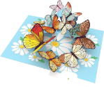 3D Butterflies Blank Greeting Card 