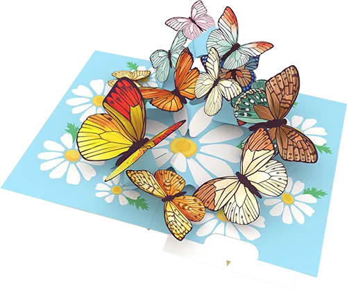3D Butterflies Blank Greeting Card 