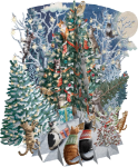 3D Cats & Tree Christmas Card 