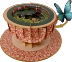 3D Teacup Butterfly Fox Greeting Card 