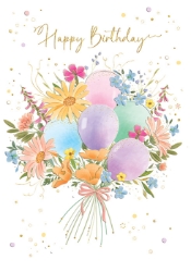 Balloon Bouquet Birthday Greeting Card 
