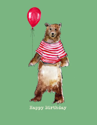 Bear Balloon Birthday Greeting Card 