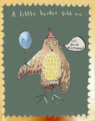 Birdie Balloon Birthday Greeting Card 