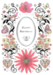 Birds Blooms Birthday Card 