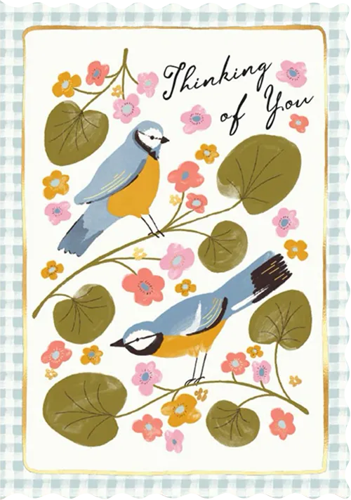 Blue Birds Thinking of You Greeting Card 