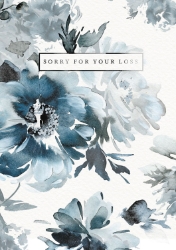 Blue Flowers Sympathy Greeting Card 