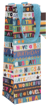 Blue Stripe Bottle Gift Bag 