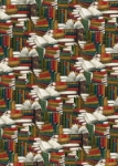 Book Stacks Foil Wrapping Paper 