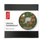 British Library Skull & Roses Crystal Paperweight 