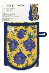 Catherine Rowe Blue Flowers Double Oven Glove 