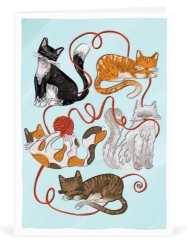 Cats Quill Blank Card 