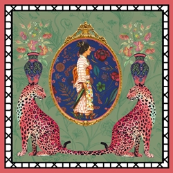 Cheetah Lady Blank Card 
