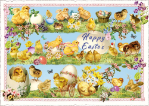 Chicks Easter Postcard 