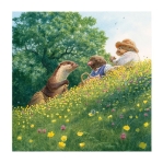 Chris Dunn's Otter Picnic Blank Greeting Card 