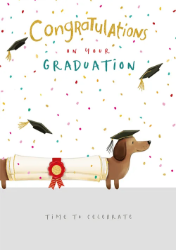 Congrats Dachshund Graduation Greeting Card 