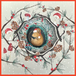 Cosy Mouse Trifold Christmas Card 