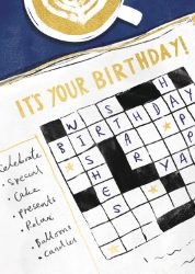 Crossword Puzzle Ling Birthday Greeting Card 