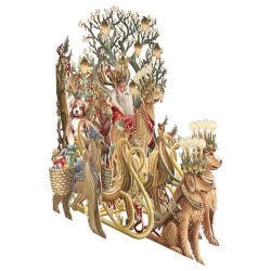 Dog Sleigh 3D Christmas Card 