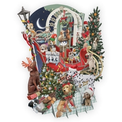 Doggie Noel 3D Christmas Card 