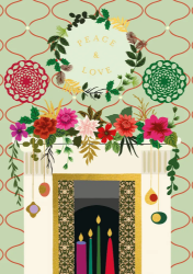 Fireplace Christmas Card 