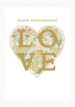 Floral Heart Anniversary Greeting Card 