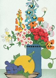 Flower Vase and Fruit Blank Card 