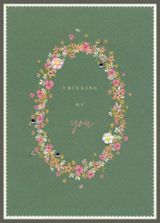 Flower Wreath Thinking Of You Card 