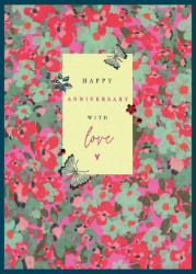 Flowers Butterflies Anniversary Card 