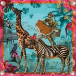 Giraffe and Zebra Blank Card 