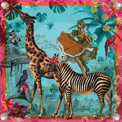 Giraffe and Zebra Blank Card 