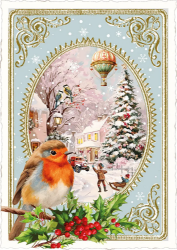 Happy Holidays Bird Christmas Postcard 