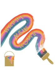 Happy New Home Paint Greeting Card 
