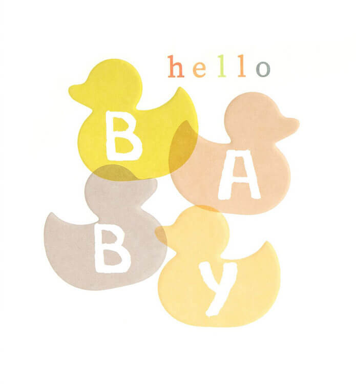 Hello Baby Ducks New Baby Greeting Card 