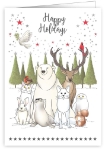 Holiday Arctic Woodland Creatures Greeting Card
