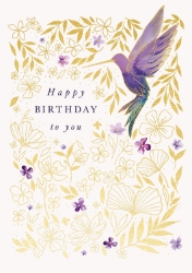 Hummingbird Ling Birthday Greeting Card 