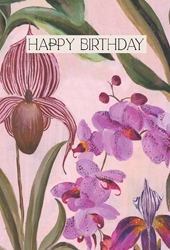 Iris Orchid Birthday Card 