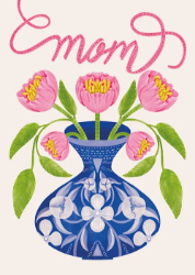 Mom Flower Vase Mothers Day Greeting Card 