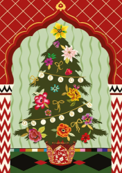 Peace Tree Christmas Card 